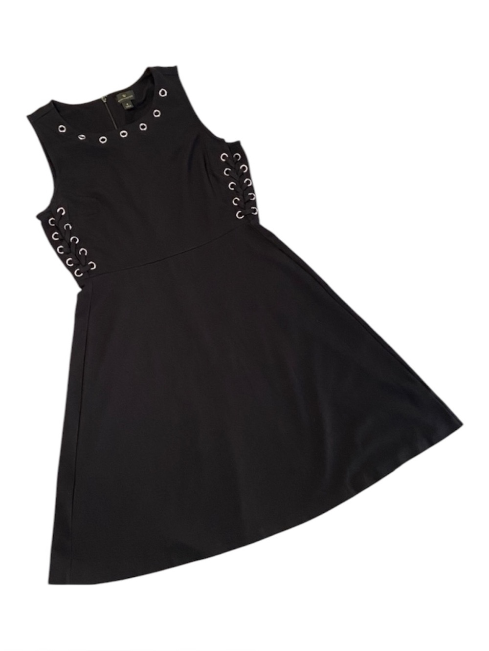 Worthington Black Dress with Grommet Accents EUC